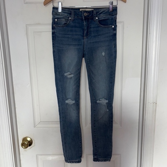 Garage Mid Rise Distressed Skinny Jeans - Picture 1 of 4
